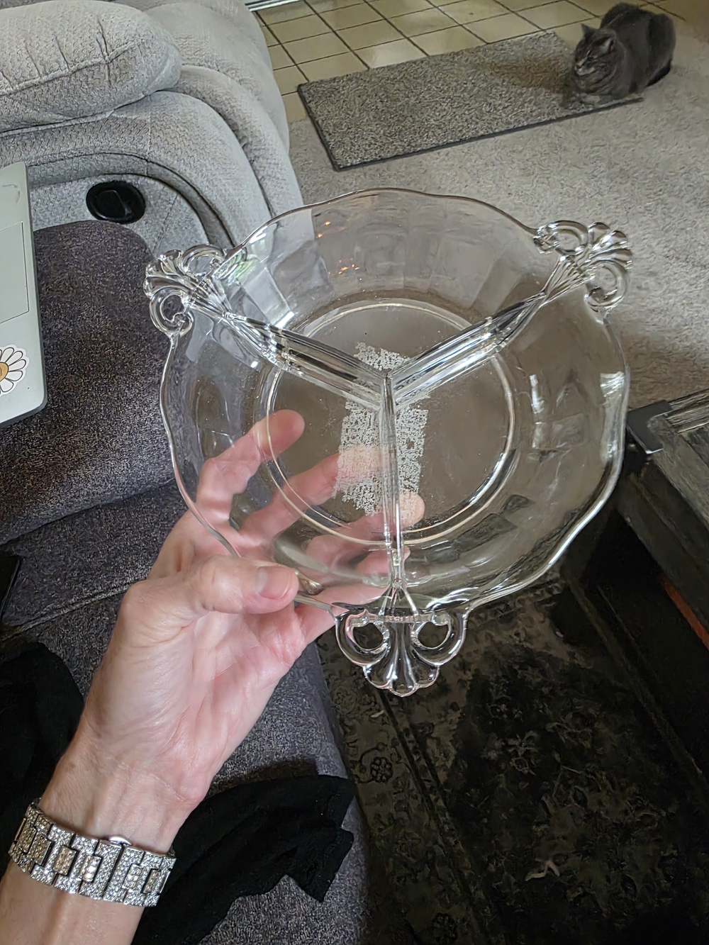 Clear Divided Glass Serving Dish